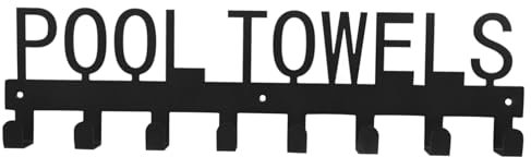 Kisangel Porte-Serviettes D'extérieur en Fer pour Serviette Porte-Manteau pour Chapeau pour Piscine 1 Pièce Noir