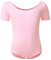 Kefiyis Ballettkleidung Mädchen Ballett Trikot Kinder Ballettanzug Kurzarm Ballett Body Tanzbody Baumwolle Turnanzug Gymnastikanzug für Mädchen Damen Gr.100-170 Rosa 140