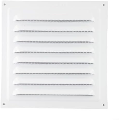 Elegante y funcional rejilla de ventilación de acero inoxidable de 20 x 20 cm, diseñada para mejorar el aire interior (1 unidad), color blanco