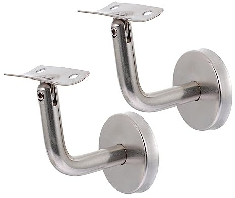 NUOBESTY 2 Pezzi Supporti per Corrimano da Muro Acciaio Inossidabile per Scale Interne Ed Esterne Fissaggio Facile e Pratico Elegante e Resistente