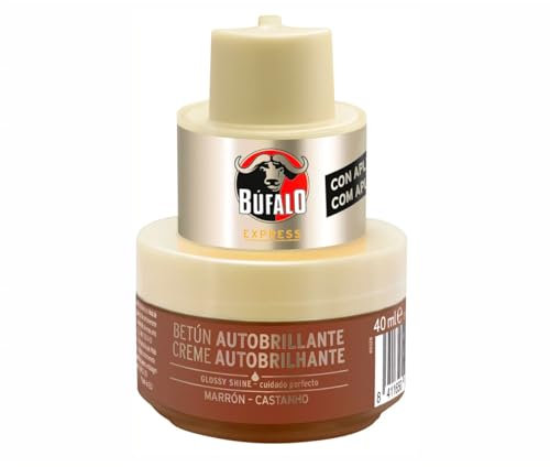 BÚFALO Crema con aplicador para zapatos marrones BUFALO 40 mililitros, paquete de 3