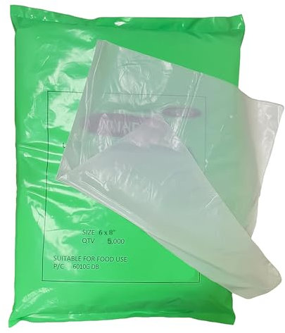 Counter Bags for Butcher Meat Fruit Veg Freezer Storage – HDPE Plastic Freezing Bags – Freezer Safe - 6 x 8 inches (Pack of 1000)