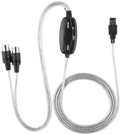 zalati MIDI-Schnittstellenadapterkabel, 5-poliges Instrumentenbearbeitungskabel, Musikbearbeitungsleitung zu USB-Konvertertastatur für die Musikerstellung