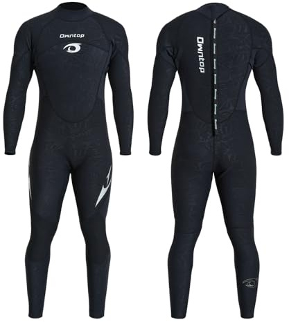 Owntop Combinaison de plongée pleine longueur en néoprène pour homme et femme de 1,5 mm, avec fermeture éclair dans le dos, peau de plongée professionnelle extensible, pour le surf et la plongée avec