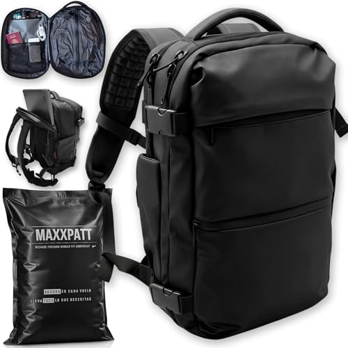 Mochila cabina al vacio 40x30x20 con bomba – Evita pagar equipaje: comprime tu ropa. Ideal para Ryanair y vuelos low-cost en escapadas de 3 a 5 días. Mochila de viaje premium con sistema de compresion