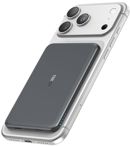 Powerbank für Magsafe, TRKOY Slim Magnetische Power Bank für iPhone 5000mAh