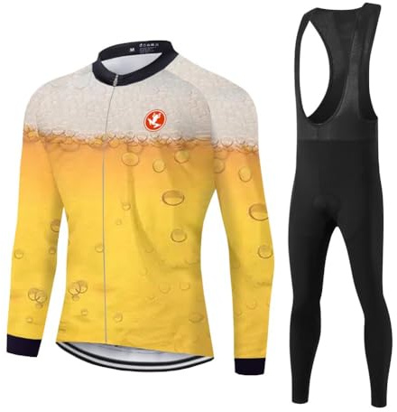 UGLY FROG Dong02 Uomo Invernale Tuta da Ciclista Manica Lunga Completo MTB Bici,Maglia Bicicletta Termico Vello Giacca e Pantaloni Salopette con 9D Imbottiti Gel