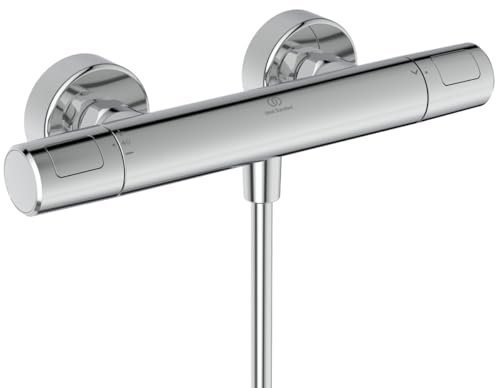 Ideal Standard Ceratherm T25 N Brausearmatur, Wasser- & Energiesparend, mit Verbrühschutz (CoolBody) und Thermostatfunktion – Chrom (315x102x70 mm)