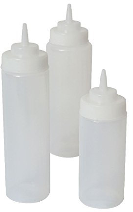 Genware NEV-SQBW32C Squeeze Bottle, Wide Mouth, 32 oz., 94 cL, Clear