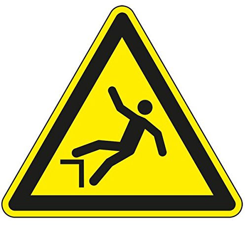 LEMAX® Warnschild Warnung vor Absturzgefahr, ASR/ISO, Folie, selbstklebend, SL 200mm