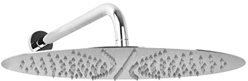 Welfenstein Regendusche 40cm Zulaufarm 40-9E Edelstahl Duschkopf Wandarm Messing rund