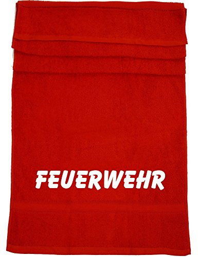 ShirtShop-Saar Feuerwehr; Badetuch rot