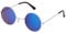 Silver with Blue Lenses UV400 Mens and Womens Sunglasses - Stylish Festival and Designer Round Glasses - Perfect Sun Glasses for Men and Women - Cool Metal Shades