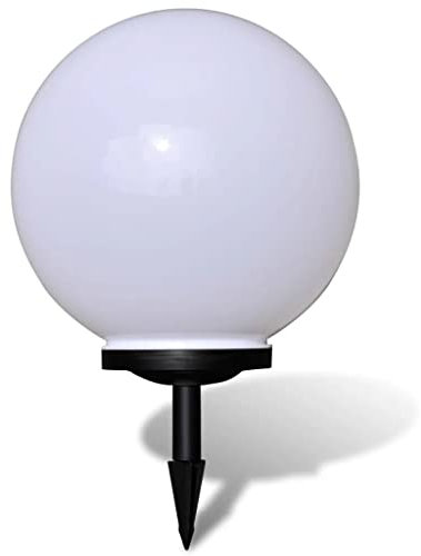 vidaXL Wegeleuchte LED 40cm mit Erdspieß Solarkugel Garten Kugelleuchte Solarleuchte Gartenleuchte Solar Gartenlampe Kugellampe Wegbeleuchtung