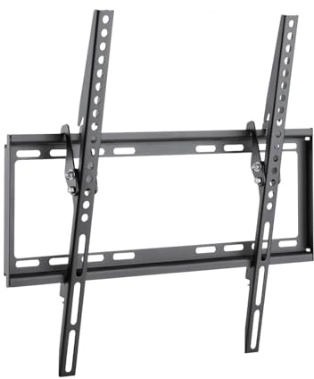 Maclean MC-774 TV Wandhalterung für OLED QLED LCD LED Plasma Fernseher 32-55 bis 35kg Ultra dünn VESA 400x400, Einstellbare Neigung bis zu -8 °