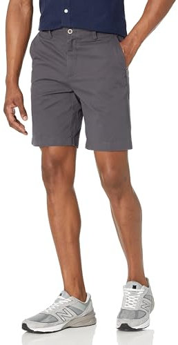 Amazon Essentials Men's Slim-Fit 9 Inch Chino Shorts, Charcoal, 28W