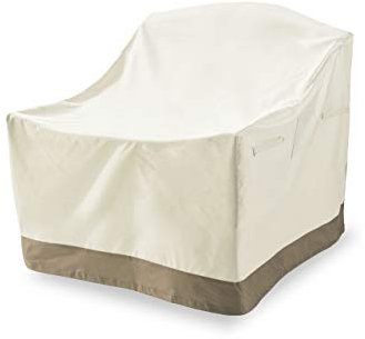Lumaland Abdeckung für Gartenstühle 64 x 79 x 102 cm robuste Schutzhülle für Gartenmöbel Oxford 600D 280 g/m² Wasserdicht Witterungsbeständig Winterfest für Gartensessel in Beige