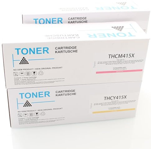 ABC Set 4X Alternativ Toner für HP 415A 415X (ohne Chip) für HP Color Laserjet Pro M454 Series M454dn M454dw MFP M479 M479dw M479fdn M479fdw M479fnw