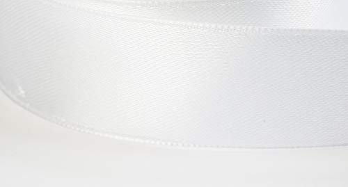Jajasio Satinband 30 Yard-Rolle, 50mm breit, Auswahl aus 50 Farben/Farbe: 01 - wiess, Geschenkband, Schleifenband