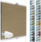 SchattenFreude Waben-Plissee für Fenster | 100% verdunkelnd/Blackout | Mit Klemm-Haltern | Klemmfix ohne Bohren | Hellbraun (Weiße Rückseite), Breite: 65cm x Höhe: 130cm