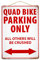 CustomIslandGifts Lustiges Metallschild mit Aufschrift Parking Only, rustikales Retro-Design, verwittertes Schild, quad, Geschenkidee, mittelgroß, 200 mm x 280 mm (B x H) mit Bindfaden, 2 Löchern