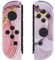 eXtremeRate Joycon Case & Buttons, DIY-Ersatz Gehäuse & Ersatzknöpfe Tasten, Grips Shell Hülle Umbau Set für Nintendo Switch/Switch OLED Joycon Controller-Pink Gold Marmor Optik [KEIN Joy Con]
