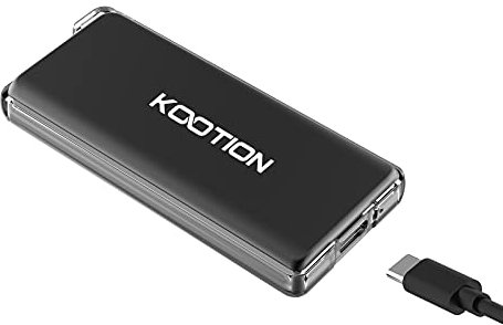 KOOTION 250GB SSD Esterno Portatile USB 3.1 Type C Hard Disk External Disco Rigido 250G, Alta Velocità di Lettura e Scrittura Fino a 550 MB/s e 500 MB/s, per MacBook, Computer, Laptop, Desktop, Nero