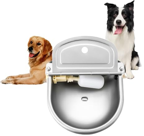 MAOPINER Automatic Water Dispenser, Automatic Waterer Bowl for Dogs, Farm Grade Stainless Stock Waterer Horse Cattle Goat Sheep Dog Water (Without Drainage Hole)