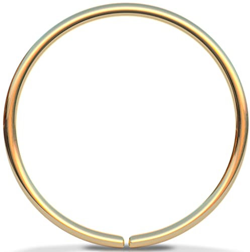 Nasenpiercing Gold – Dünner Nasenring Gold 22G 7mm – Handgemachter Nasenpiercing Ring Gold – Gold Gefüllt Nostril Piercing Schmuck für Frauen – Nose Ring Elegant