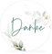 white & ivory 10 runde Aufkleber, Sticker DANKE | 4cm Durchmesser | Gastgeschenke für Hochzeit Taufe Geburtstag | selbstklebend | stilvolles Design