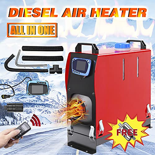 1inchome Calentador de Aire Diésel 12V, Calefaccion Diesel Ajustable con Pantalla LCD, Calefacción Estacionaria con Control Remoto, Bajo Consumo para Coche Furgoneta, Automóvil Camiones Barco Autobús