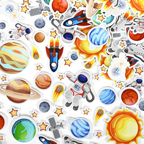 READY 2 LEARN Schaumstoffaufkleber - Weltraum - 152 Stück - Selbstklebende Aufkleber für Kinder - 3D Puffy Planet Aufkleber für Laptops, Gastgeschenke und Basteln