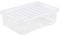 TENLITE PACK OF 2 Large Storage Box with Lid Strong Plastic Stackable Nestable Container Home Office Clear (32 Litre)