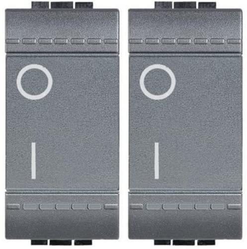 2X Interruttore Bipolare Bticino Living light Compatibile | Frutti Living International compatibili (2, Interruttore Bipolare)