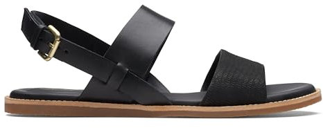 Clarks Femme Karsea Strap Sandales, Noir combiné, 39.5 EU