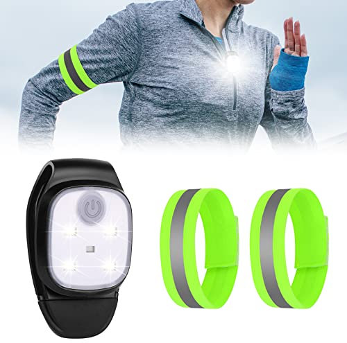 URAQT Lampada Frontale a LED, Lampada Frontale Ricaricabile USB, Torcia Impermeabile con Clip e 2 Bande Riflettenti, 4 Modalità di Illuminazione Torcia Vivavoce per Corsa, Campeggio, Arrampicata (1PC)