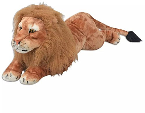 RONGQI Löwe Plüschtier, Stofftier, Plüschtier, Kuscheltier Löwe, Tiger Plüsch, Braun XXL