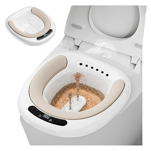 AXTMR Electric Sitz Bath For Toilet, Women'S Squat-Free Butt Wash Bath Pot Soaking, Toilet Bidet Bowl With Flusher,White,39 * 43cm