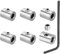 PATIKIL Morsetto per Cavo 6mm Foro Filo Corda Mollette Set, 6pz 304 Inossidabile Acciaio Singolo Fori Blocco Cavi Morsetti Clip con M5 Viti Esagonali Chiave per Raccordi per cavi, Argento