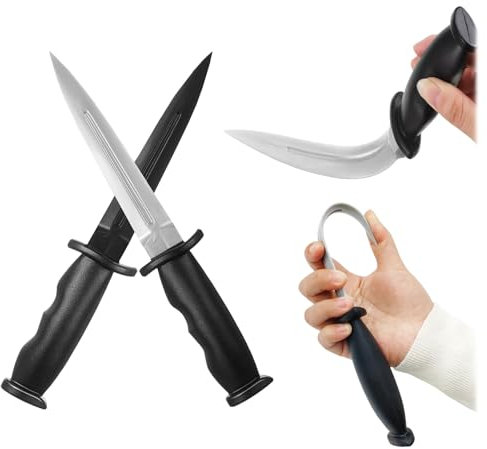 Cuchillos de Práctica Segura 4pcs Falso Utilería Cuchillo,Artes Marciales Arma de Entrenar,Cuchillos de Goma de Entrenamiento,para Entrenamiento de Artes Marciales accesorios de Halloween