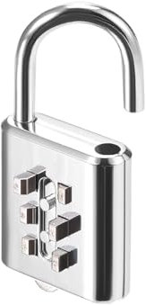 M METERXITY 6 Dígito Combinación Candado - Aleación Zinc Interior Exterior Candado, Presionar Botón Bloquear, Aplicar a Gimnasio Puerta Deportes Taquilla (4mm, Plata Tono)
