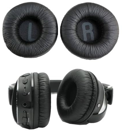 YHIJSR 1 Paio Cuscinetti Cuffie Compatibile con JBL Tune600BT T660NC T510BT T500 T450BT Padiglioni Cuffie Imbottiture Cuscinetti Ricambio in Pelle PU e Spugna Nero