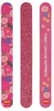 Legami - Set di 3 Lime per Unghie, Tema Flowers, Nails Before Males, 3 Lime Adatte ad Accorciare, Limare e Modellare tutti i tipi di Unghie, per una Manicure Precisa, 2x18 cm