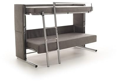 ECCOX Sofá Cama Litera Miami 3 Plazas Tela Antimanchas Sofá 200 x 95 cm Color Gris