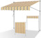ISOISL Klemmmarkise 250 cm breit, Balkonmarkise mit Handkurbel, UV-beständig, Höhenverstellbar, Sonnenschutz und Wasserdicht Markise Balkon ohne Bohren für Balkon Terrasse Garten(Gelb Blau)