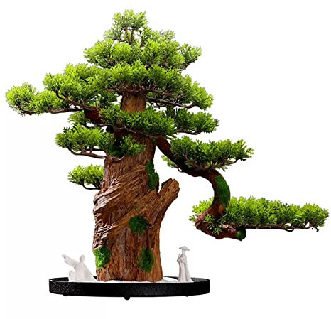 Xumh2024-3 Künstliche Bonsai-Baum Chinesische Simulation künstlicher Bonsai-Baum, gefälschte grüne Pflanze, Desktop-Display, Hotel Villa Home Zen Topfpflanzen, grün Feng Shui Deko