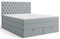 MRGROUP Boxspringbett mit Bettkasten Lyon 180 x 200 cm, hellgrau Samtstoff, Polsterbett mit Bonell-Matratze und Topper Doppelbett mit Stauraum Bett für Schlafzimmer Gepolstertes Kopfteil Härtegrad H3