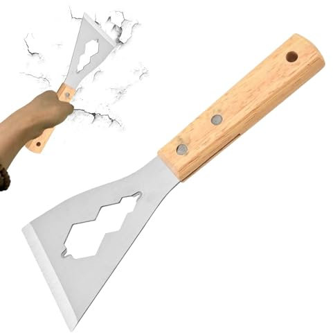 Herramienta raspadora para paneles de yeso, Herramientas para raspado de yeso, Rascador ergonómico multifuncional para paneles de yeso, Herramienta raspadora portátil con mango de madera para quitar p