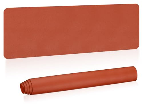 PATIKIL Large Desk Mat, 55x17 Non-Slip Waterproof PU Leather Large Desk Pad Large Desktop Protector Cover Dual Sided Desk Pad for Office Home Work Study, Orange