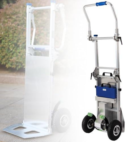 HZWJD Elektrischer Treppensteiger,Mit Ausziehbarem Griff,Elektrischer Treppensteiger,Electric Stair Climber Aus Aluminiumlegierung,Trolley-Rädern,Dolly-Trolley,Tragfähigkeit 200 Kg A